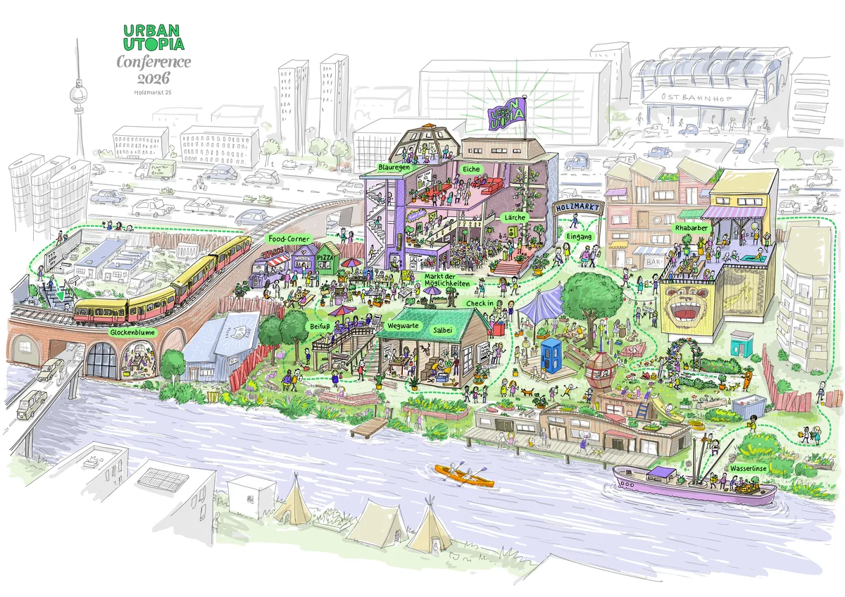 Illustrierter Geländeplan des Holzmarkt 25