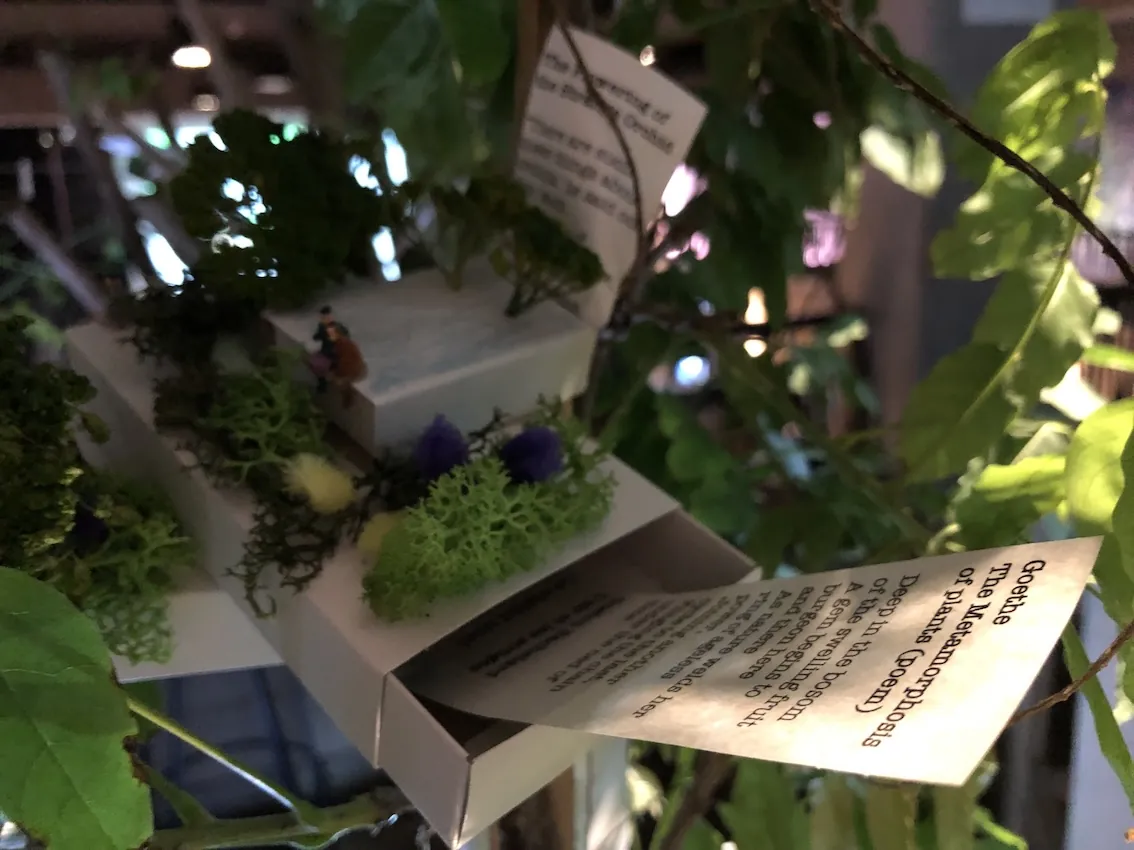 Pflanzenskulptur in der Galerie